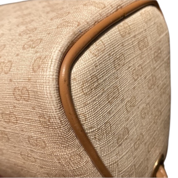 Gucci cream and brown micro gg mini barrel Boston crossbody bag Vintage rare - Picture 14 of 16